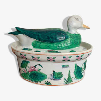 Hand-painted ceramic duck slip 1970