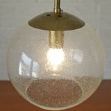 Vintage brass and bubble glass pendant lamp mid century modern hanging lamp