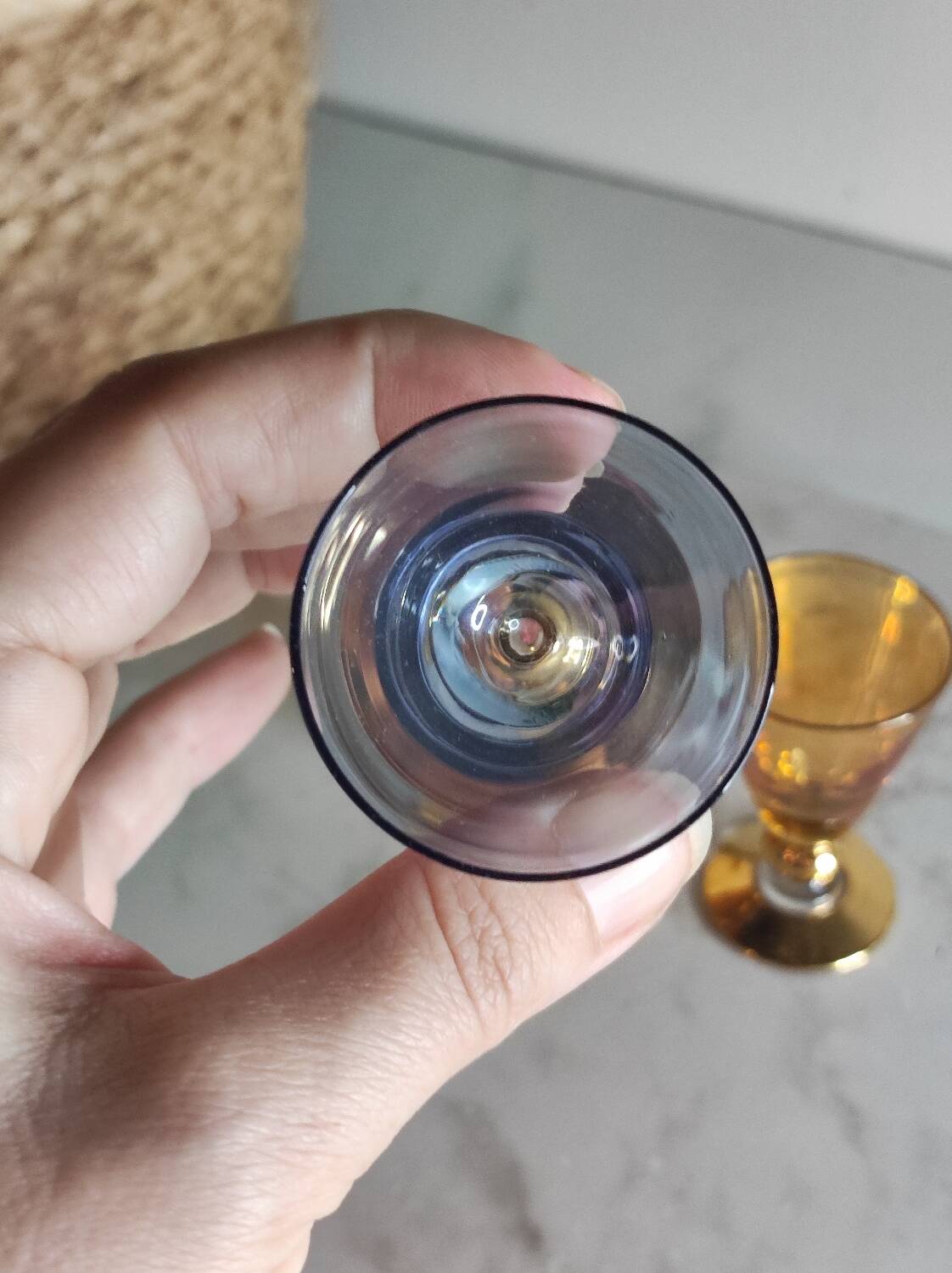 Harlequin blown crystal glasses