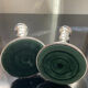 Pair of vintage candle holders torches in silver metal