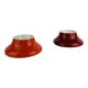 2 space age egg cups in orange and red ceramic, 70s