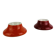 2 space age egg cups in orange and red ceramic, 70s
