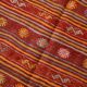 4x7 Red Orange Striped Handmade Wool Kilim Rug