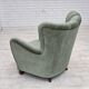 1960s, Danish highback relax chair, furniture velour, ash wood.