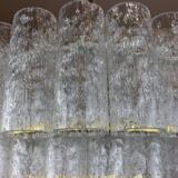 Lustre à tubes en verre glace Murano par Doria, Allemagne, années 1960