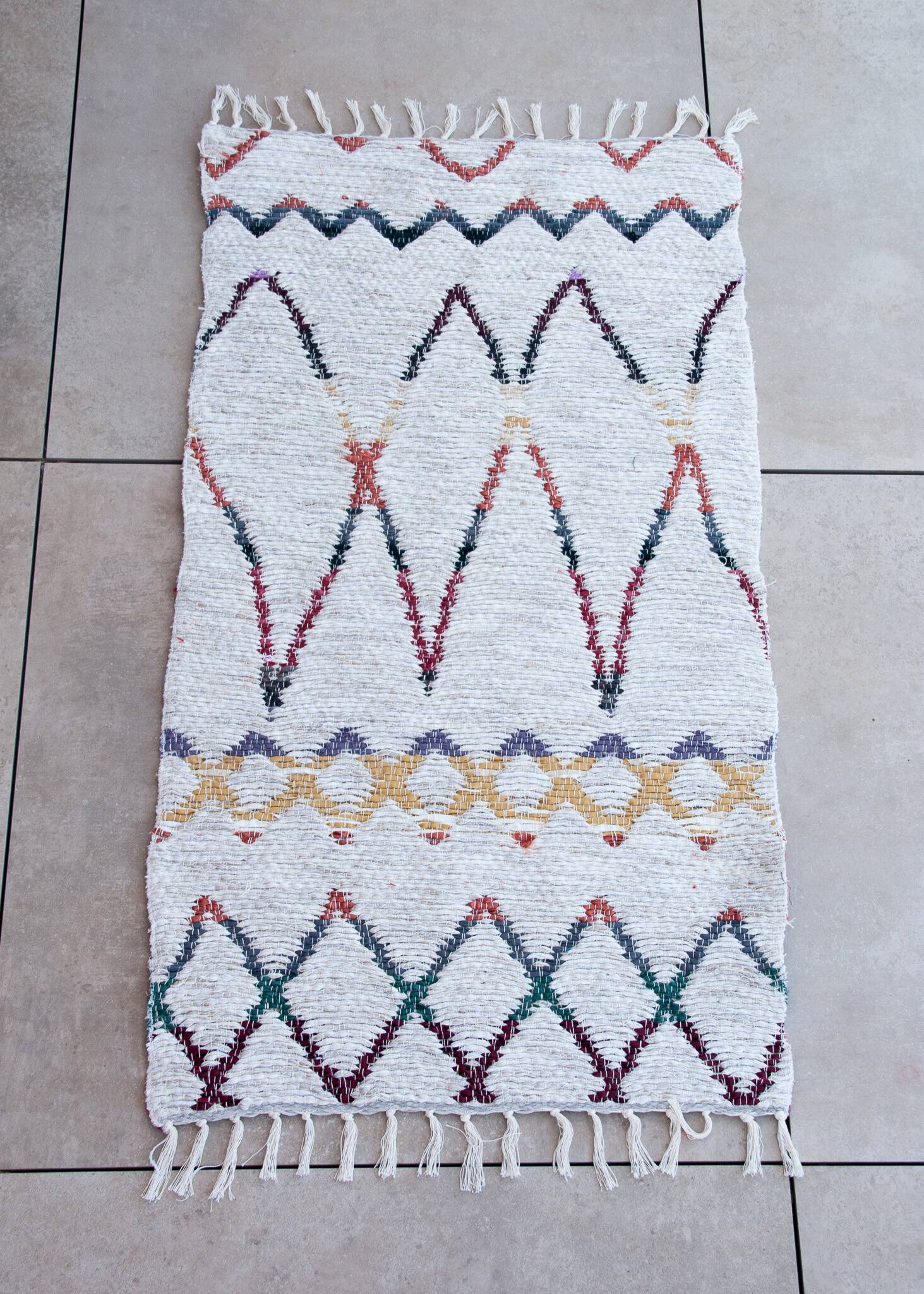 Recycled cotton handmade rug - reversible - Multicolor