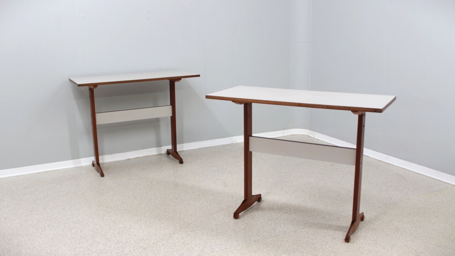 Mid century wood and formica desk 1950s, set of 2