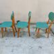 3 chaises vintages, assise et dossier en skaï