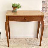 Vintage wood and marble console desk