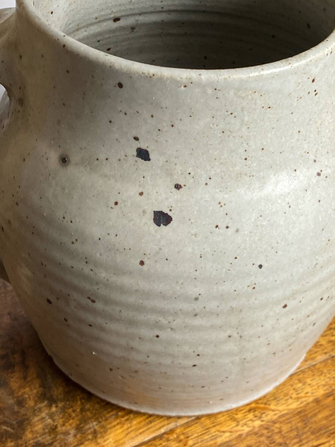 Large pyrite stoneware pitcher