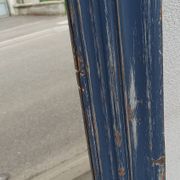 Old blue wooden mirror