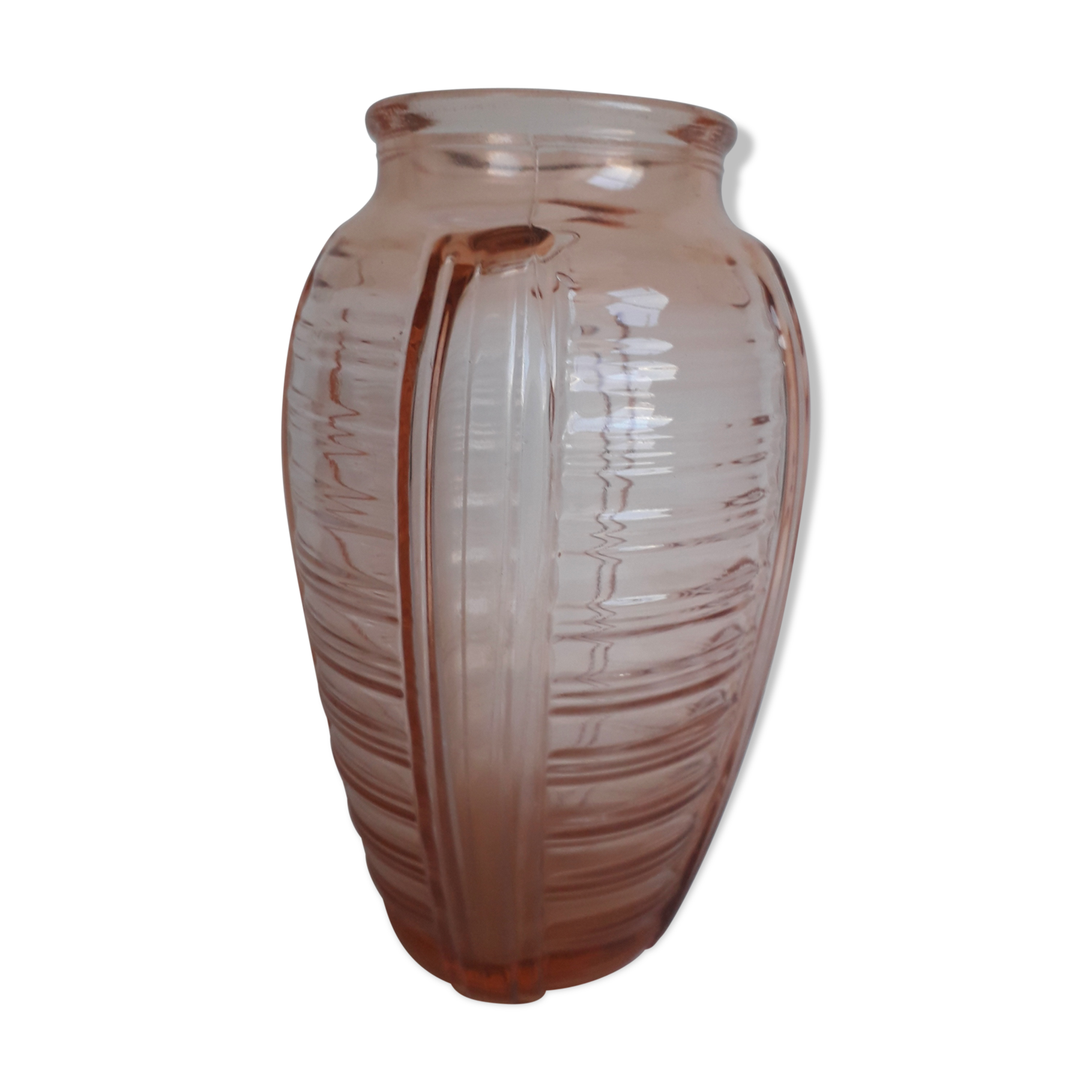Pink Art Deco glass vase