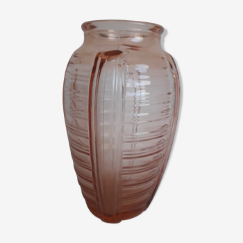 Pink Art Deco glass vase