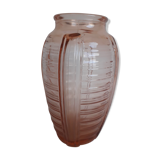 Pink Art Deco glass vase
