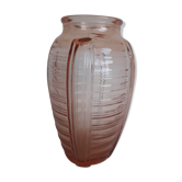 Pink Art Deco glass vase
