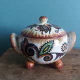 Covered pot workshop Paul Fouillen Quimper signed Maurice Fouillen