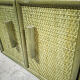 Green rattan shelf