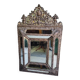 Louis xvi style repousse brass mirror with glass beads