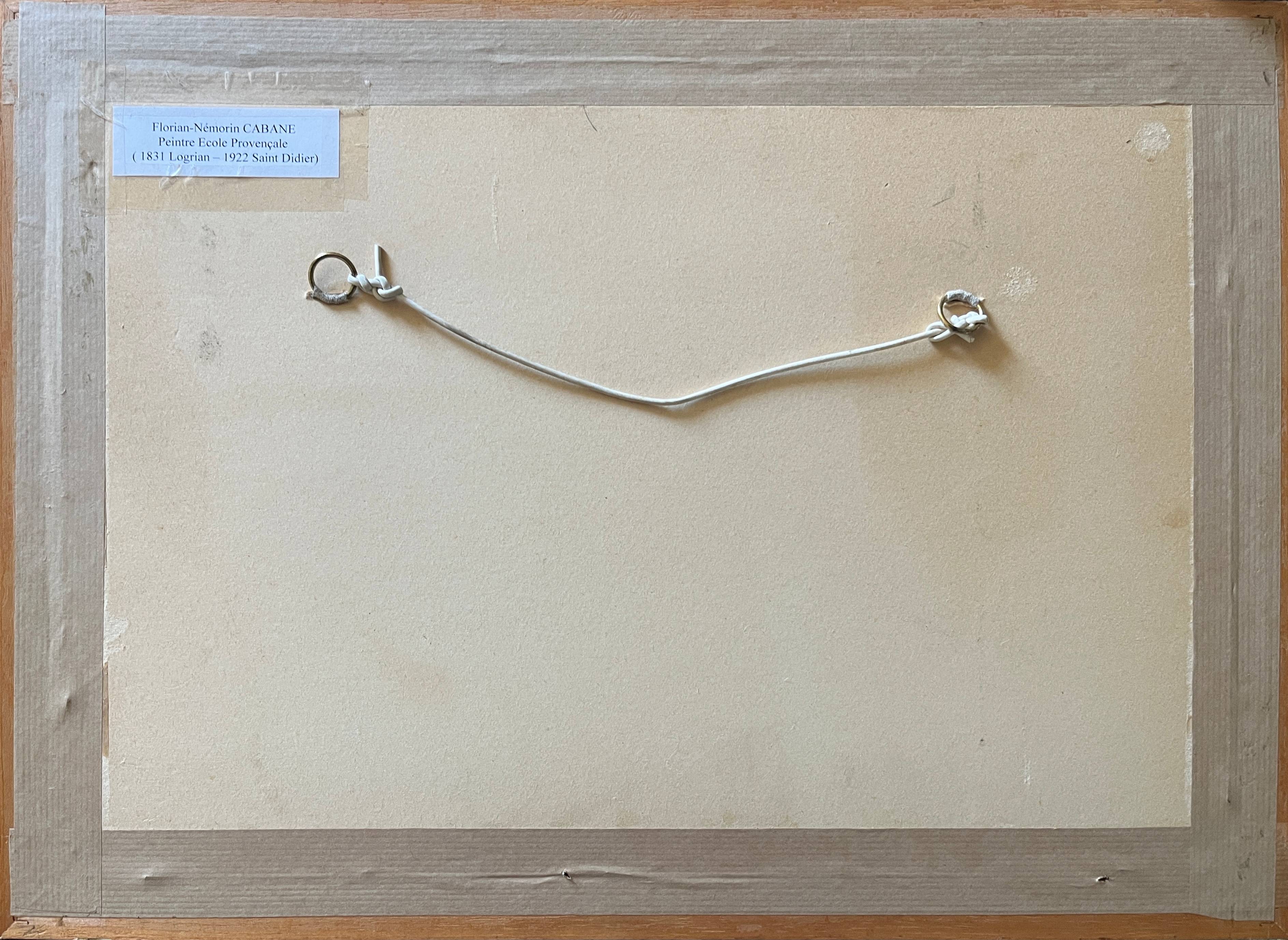 Watercolor painting Florian N. CABANE (1831-1922) Provençal painter