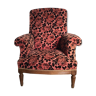 Vintage English flower velvet armchair