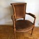 Fauteuil style directoire velours marron