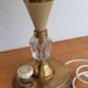 Mid-Century "3-light" table lamp in brass and cut crystal – France