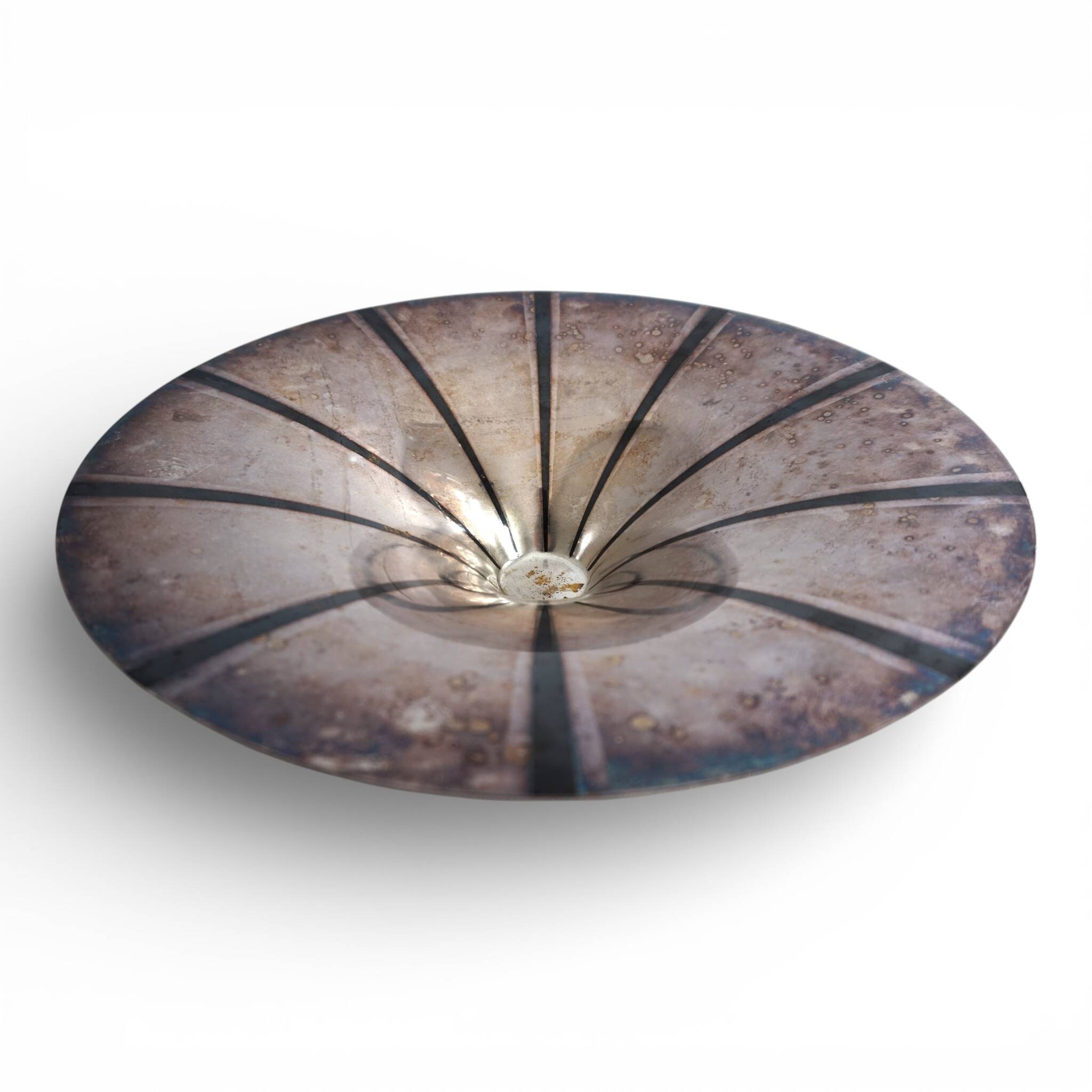 WMF Ikora sculptural Bauhaus bowl, silver-plated brass, by Paul Haustein, 1