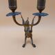 Pair of bronze candlesticks with chimera dragons