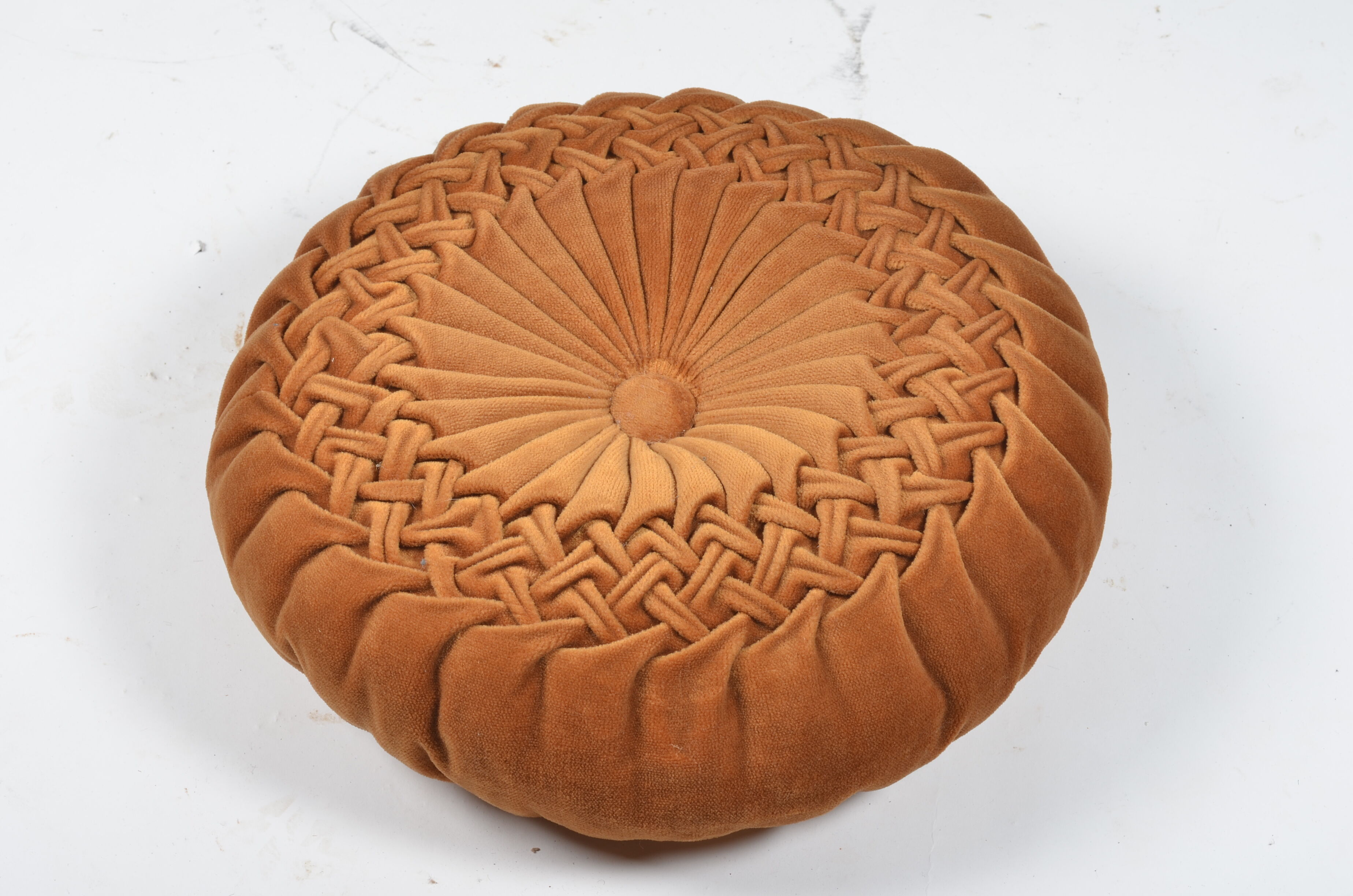 Pleated velvet cushion