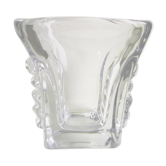 Vase carré à anses en cristal, vers 1960 Daum Nancy  France