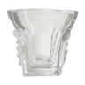 Square vase with crystal handles, circa 1960 Daum Nancy  France