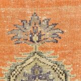 Green & Orange Turkish Vintage Rug, 182x286Cm
