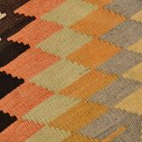 6x7 Faded Orange Area Handknotted Kilim Rug,