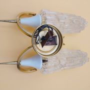 Double tulip wall light in Hoffmeister Iceberg Glass