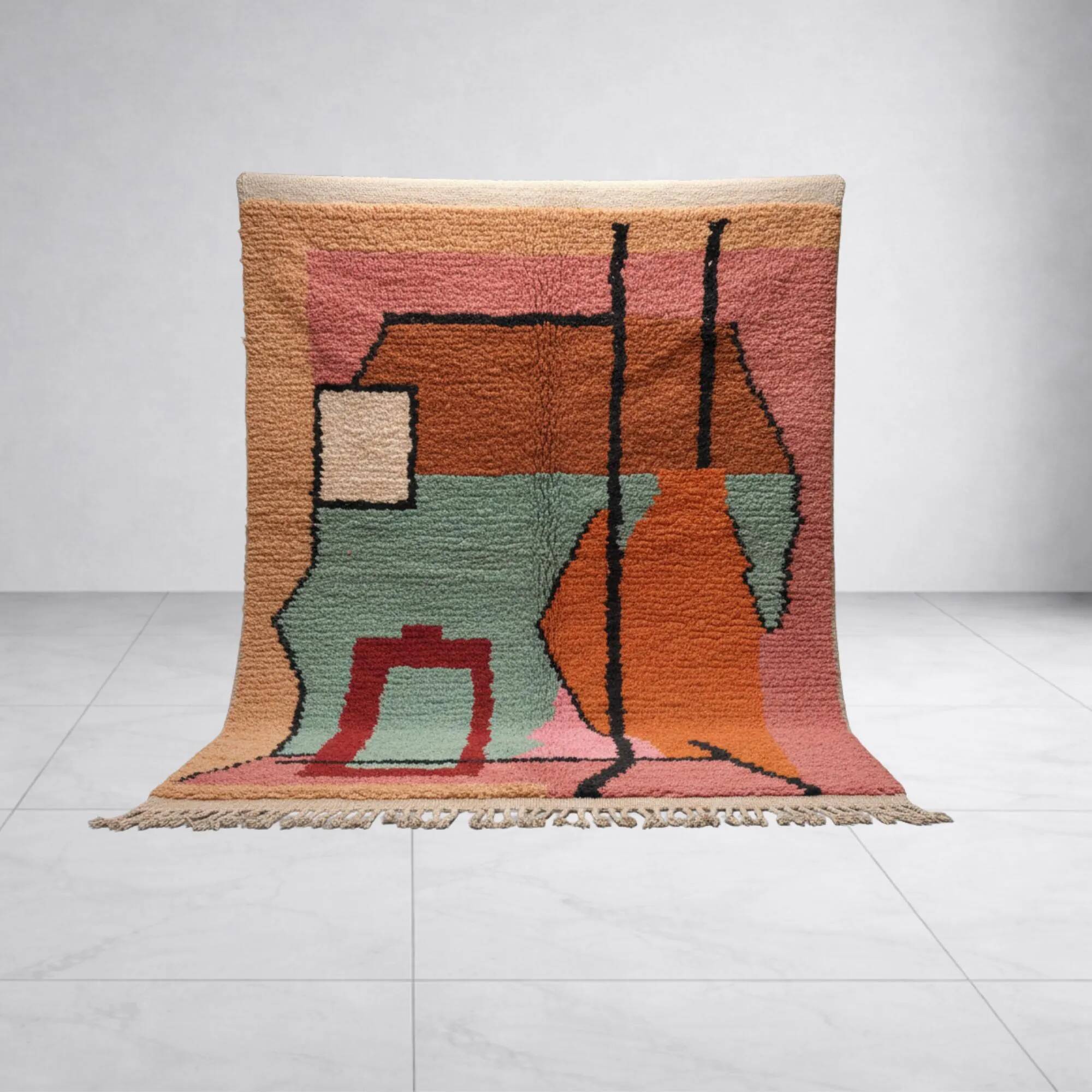 Large Moroccan wool rug 3 x 2 m