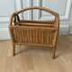 Vintage bamboo rattan magazine holder 70s