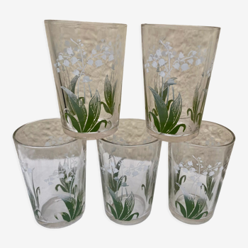 Verres porte bonheur muguet  vintage