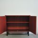 Cabinet en teck vintage avec poignées carrées