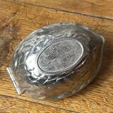 Nutcracker, shaped like a large nut, silver-plated metal