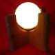 Lampe années 70 bois et opaline