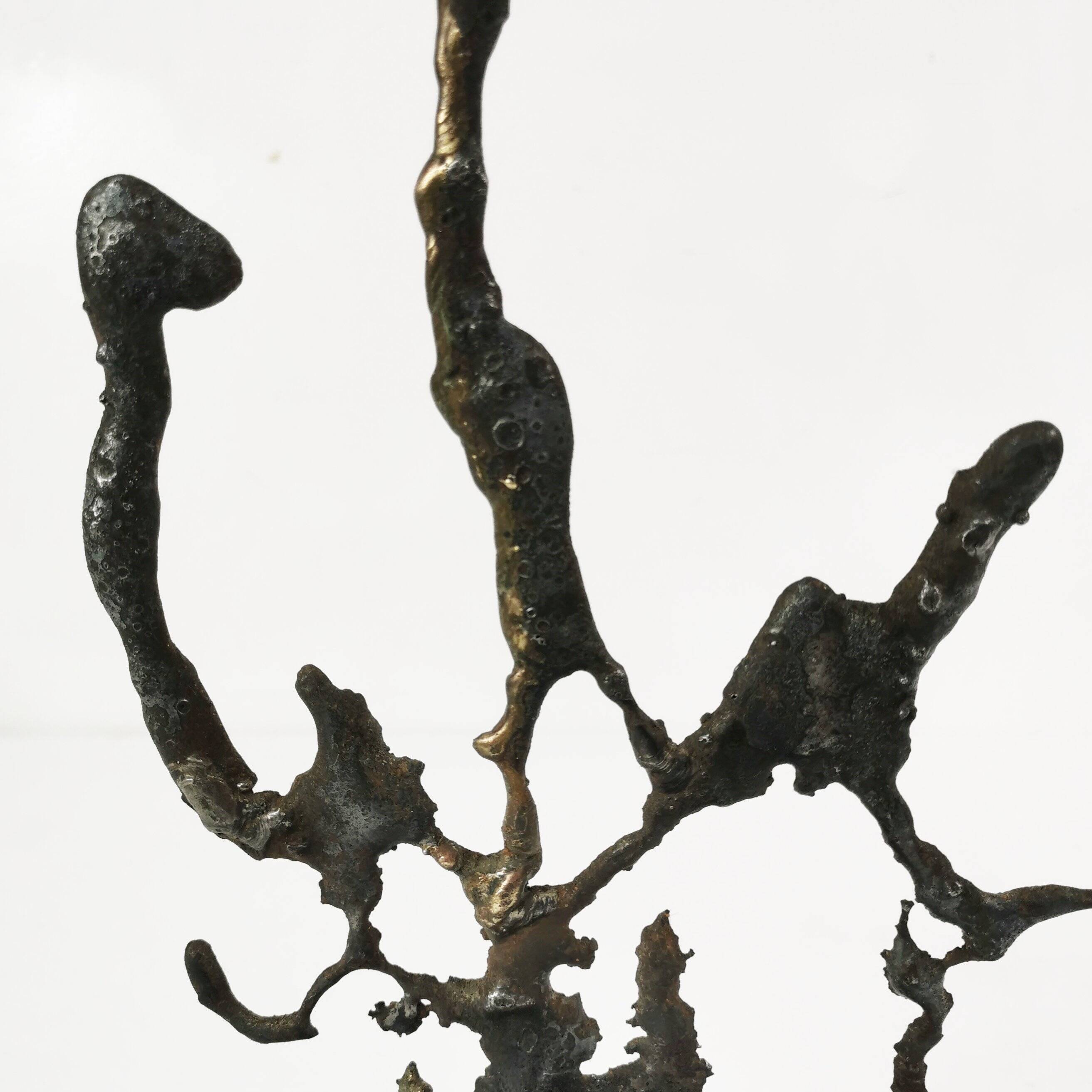 Brutalist cast iron candlestick, Belgium, 1960s.