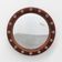 Round wooden mirror with turquoise ceramic studs by Deknudt, Belgium, 1960s