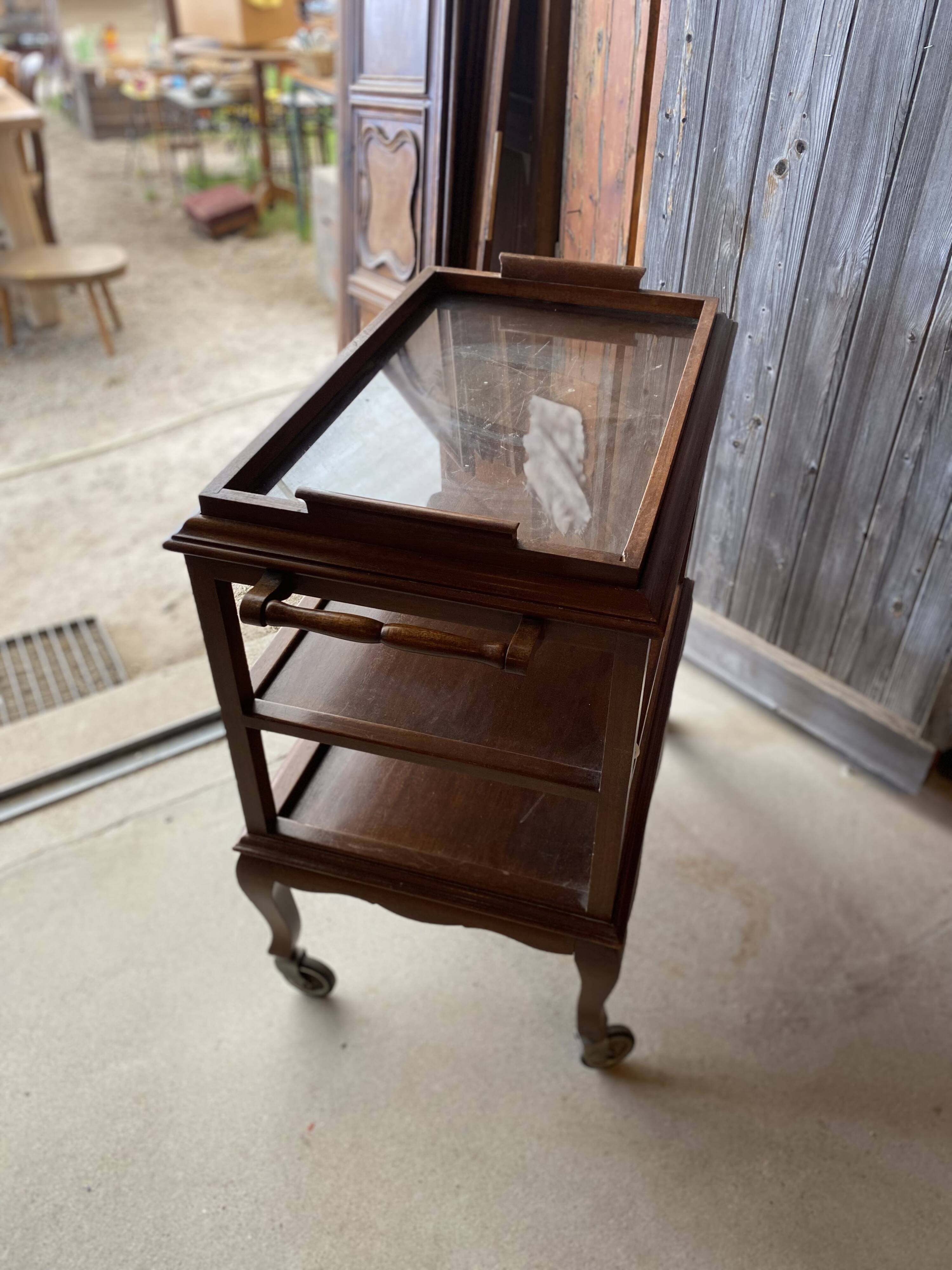 Mahogany serving trolley