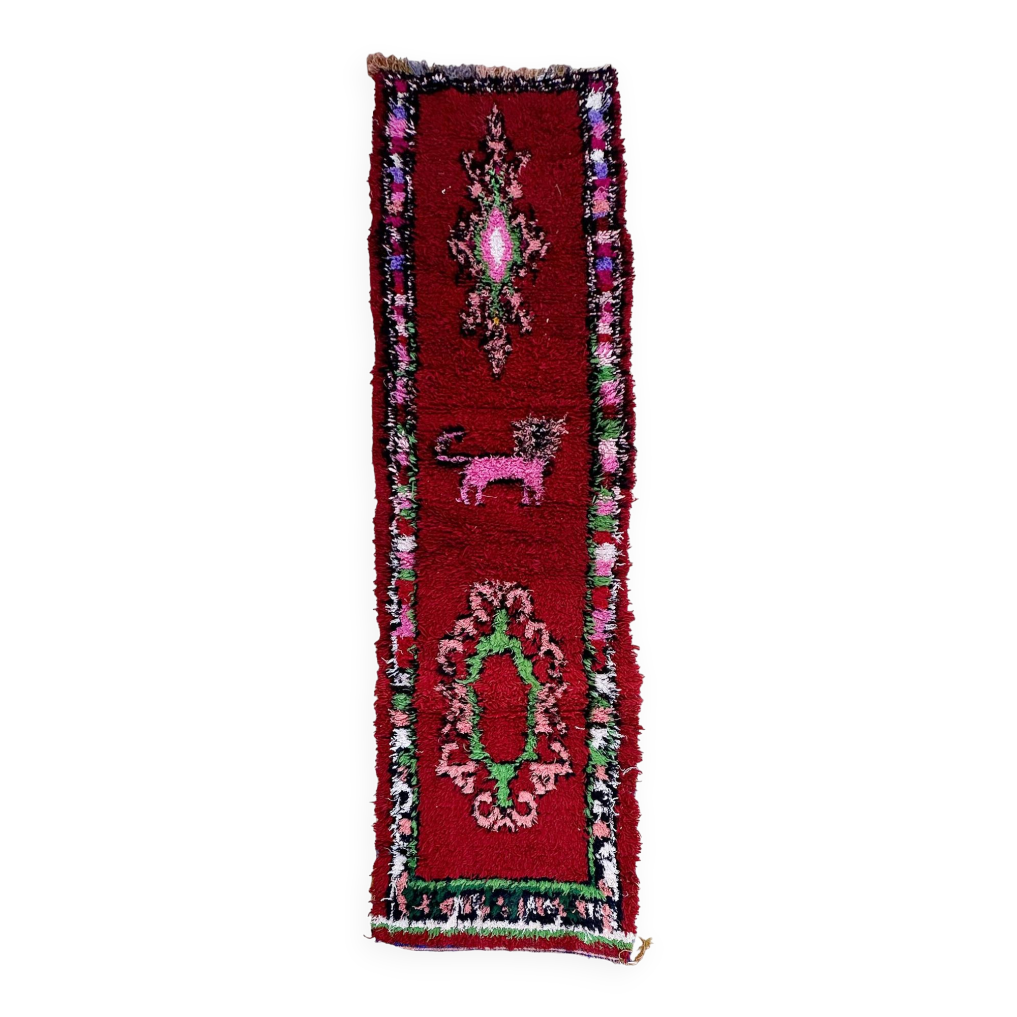 Red Boujad Moroccan rug - 337 x 93 cm