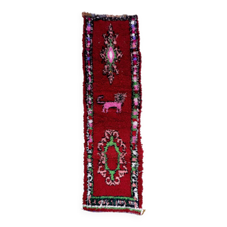Red Boujad Moroccan rug - 337 x 93 cm