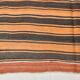 4x7 Kilim Terracotta Red & Orange Striped Turkish Vintage Kilim Rug
