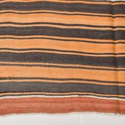 4x7 Kilim Terracotta Red & Orange Striped Turkish Vintage Kilim Rug