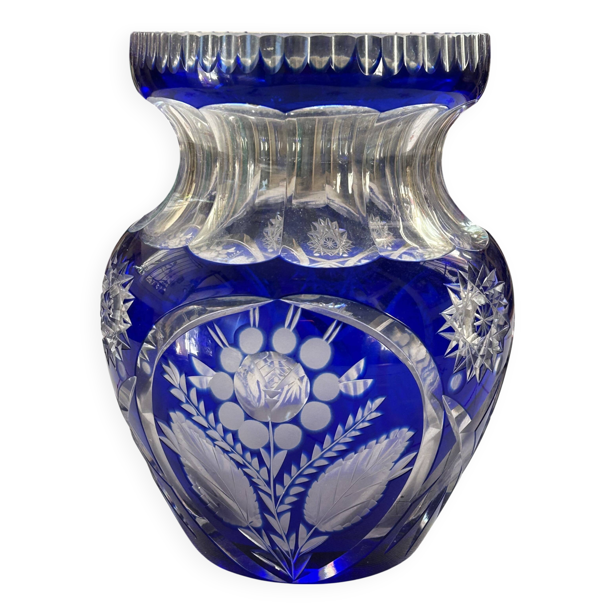 Crystal vase, Bohemian, cut.