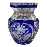 Crystal vase, Bohemian, cut.