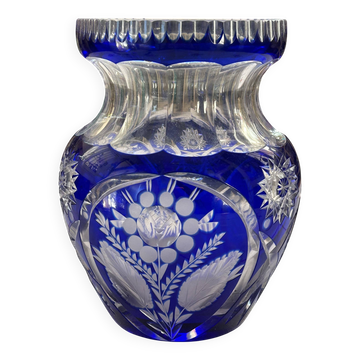 Crystal vase, Bohemian, cut.